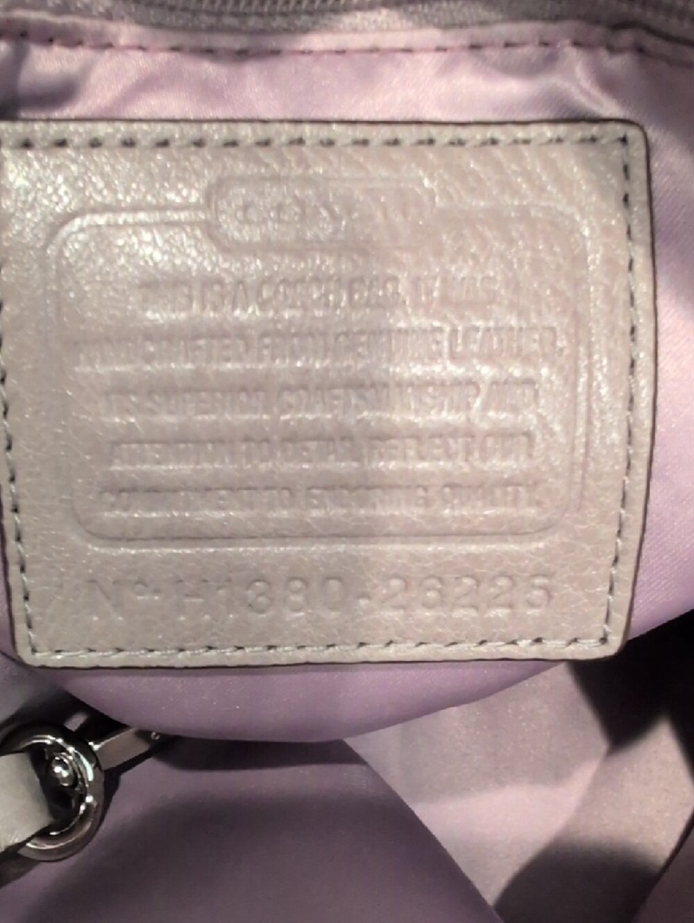 Coach Madison Sophia Lavender Gray Pebbled Leather Tote - Picture 6 of 7